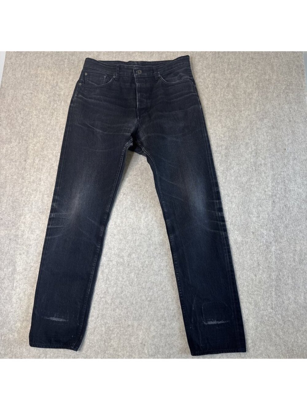 Railcar Fine Goods Selvedge Button Fly Jeans Mens 34x33 Black Slim Fit USA